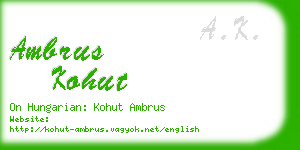 ambrus kohut business card